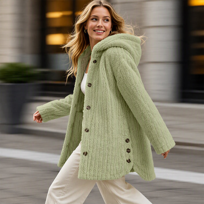 Women's Hooded Button-Front Jacket