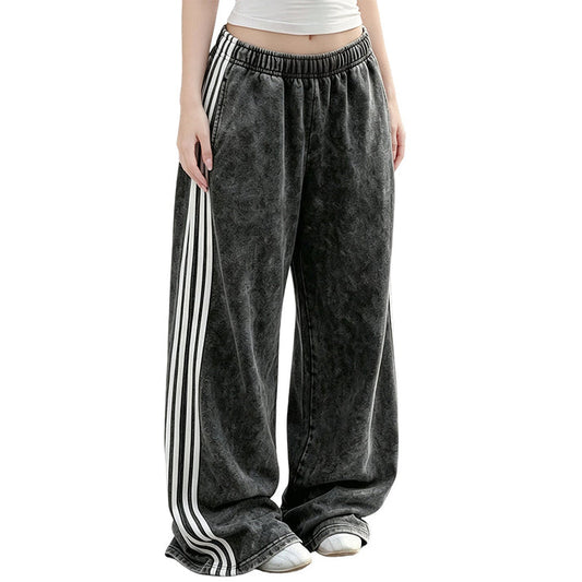 Women's Wide-Leg Pants with Side Stripes