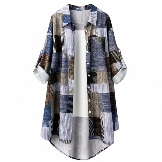 Women's Patterned Button-Front Shirt