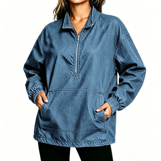 Women's Quarter-Zip Front Pocket Jacket