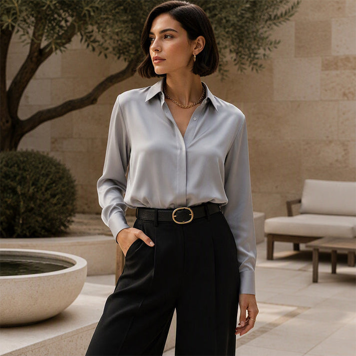 Women's Button-Front Collared Shirt