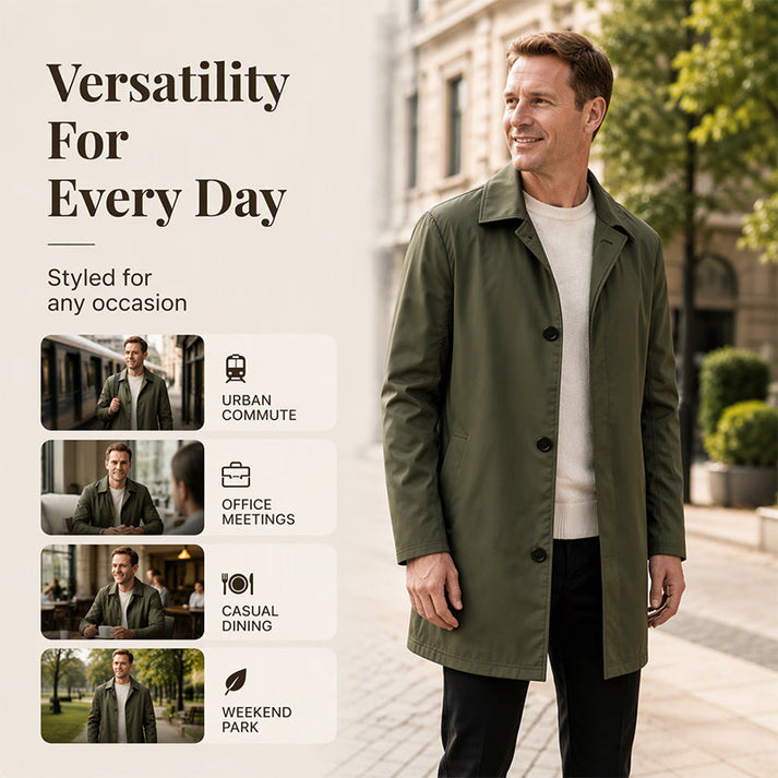 Men's Single-Breasted Button Front Coat