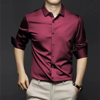 Men's Long Sleeve Button-Up Dress Shirt