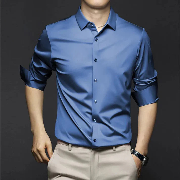 Men's Long Sleeve Button-Up Dress Shirt