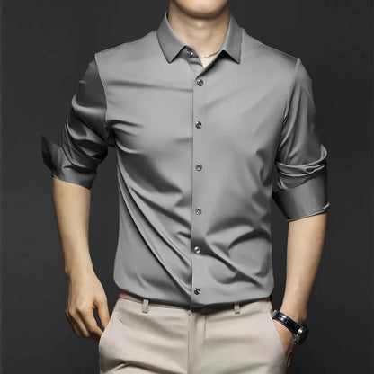 Men's Long Sleeve Button-Up Dress Shirt