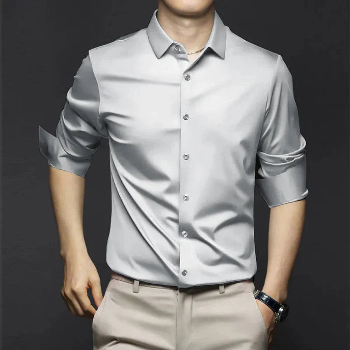 Men's Long Sleeve Button-Up Dress Shirt