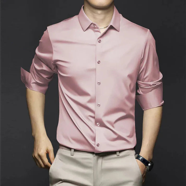 Men's Long Sleeve Button-Up Dress Shirt