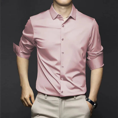 Men's Long Sleeve Button-Up Dress Shirt