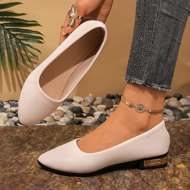 Women's Pointed-Toe Flats with Bow Detail