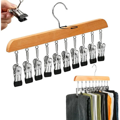 360° Rotating Multi-Clip Clothes Hanger