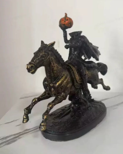Headless Horseman Pumpkin Rider Statue