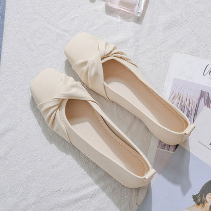 Women’s Twist Detail Square Toe Flats