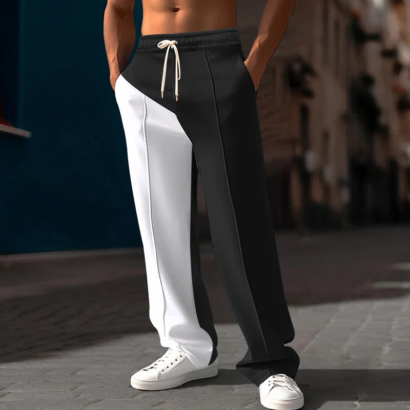 Men's Color-Block Straight-Leg Pants