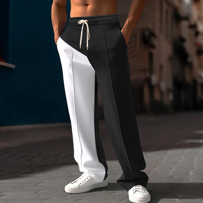 Men's Color-Block Straight-Leg Pants