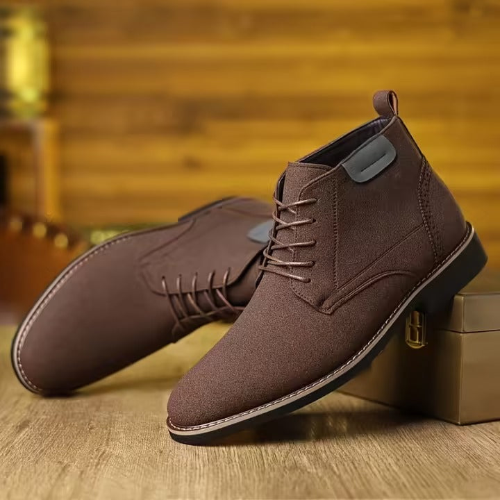 Men's Suede-Look Lace-Up Ankle Boots