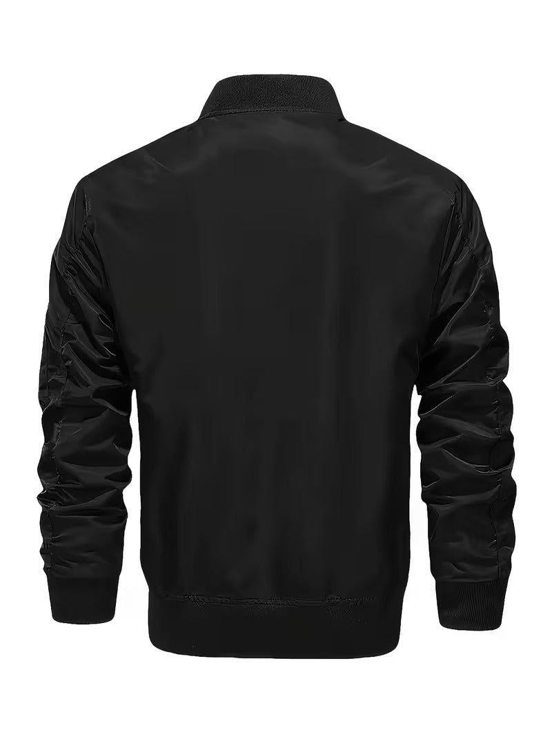 Men's Casual Zip-Front Bomber Jacket