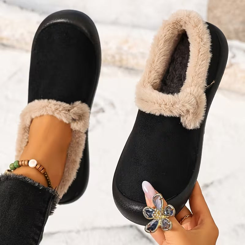 Women's Fuzzy Trim Slip-On Shoes