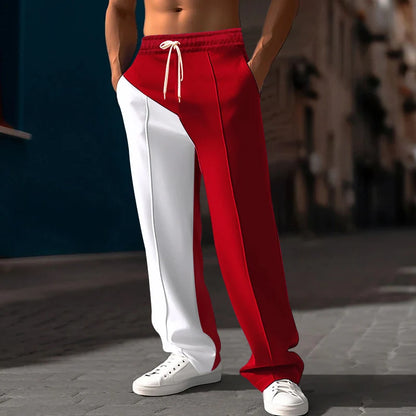 Men's Color-Block Straight-Leg Pants