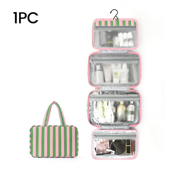 Striped Hanging Toiletry Travel Organizer Bag