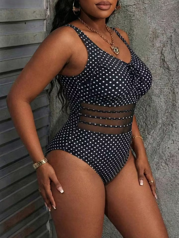 Women's Polka Dot One-Piece Swimsuit