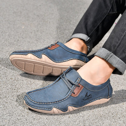 Men's Stitched Lace-Up Casual Shoes