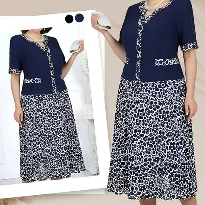 Women's Floral Pattern Two-Piece Look Midi Dress