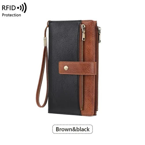 Women's Long Zip-Around Wallet With Wrist Strap