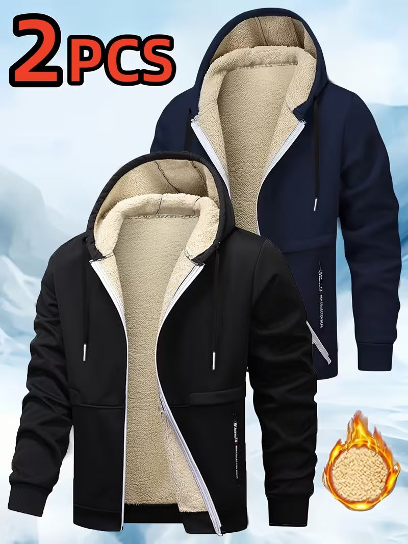 Men's 2-Piece Hooded Zip Jacket Set