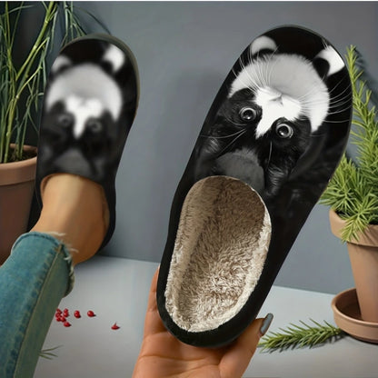 Women's Cat Print Slip-On Slippers
