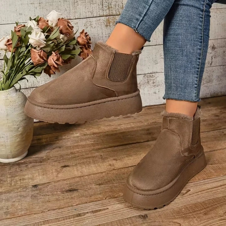 Women's Fuzzy-Collar Ankle Boots