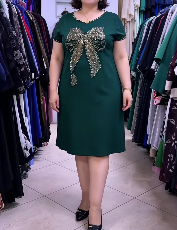 Women's Sparkle Bow Accent Dress
