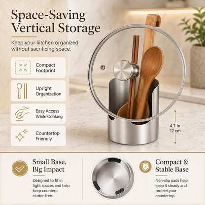Stainless Steel Utensil and Pot Lid Organizer