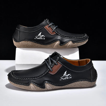 Men's Stitched Lace-Up Casual Shoes