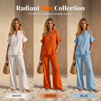 Women's Cold Shoulder Two-Piece Lounge Set