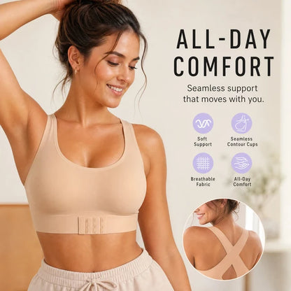 Women’s Cross-Back Front-Closure Wireless Bra