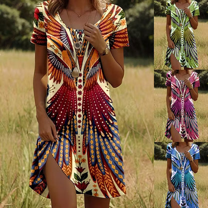 Women's Printed Short Sleeve Dress
