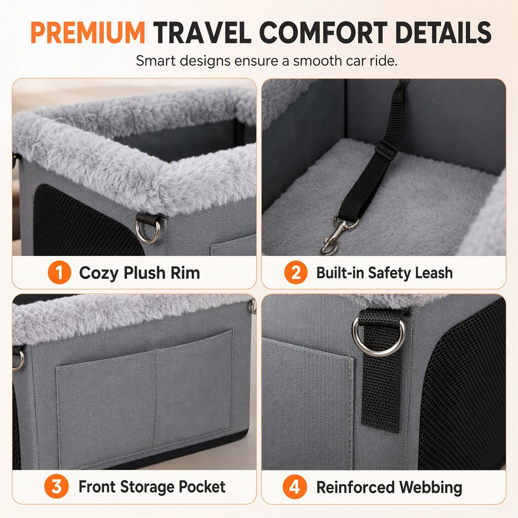 Pet Car Travel Bed with Raised Sides