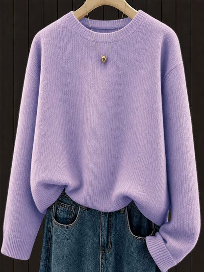 Women’s Ribbed Crew Neck Pullover Sweater