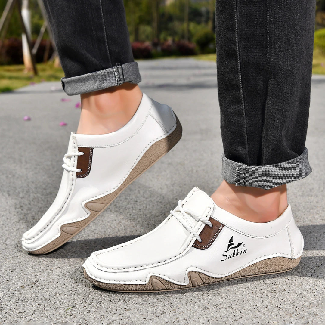 Men's Stitched Lace-Up Casual Shoes