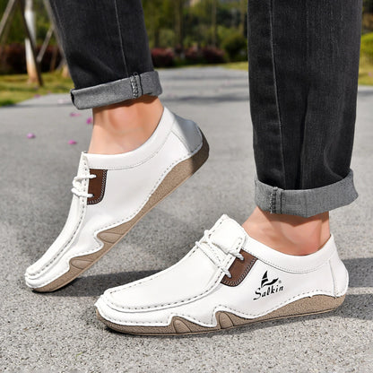 Men's Stitched Lace-Up Casual Shoes