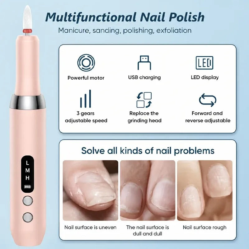 Electric Nail Care Kit with Rotary Attachments