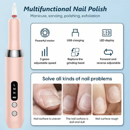 Electric Nail Care Kit with Rotary Attachments