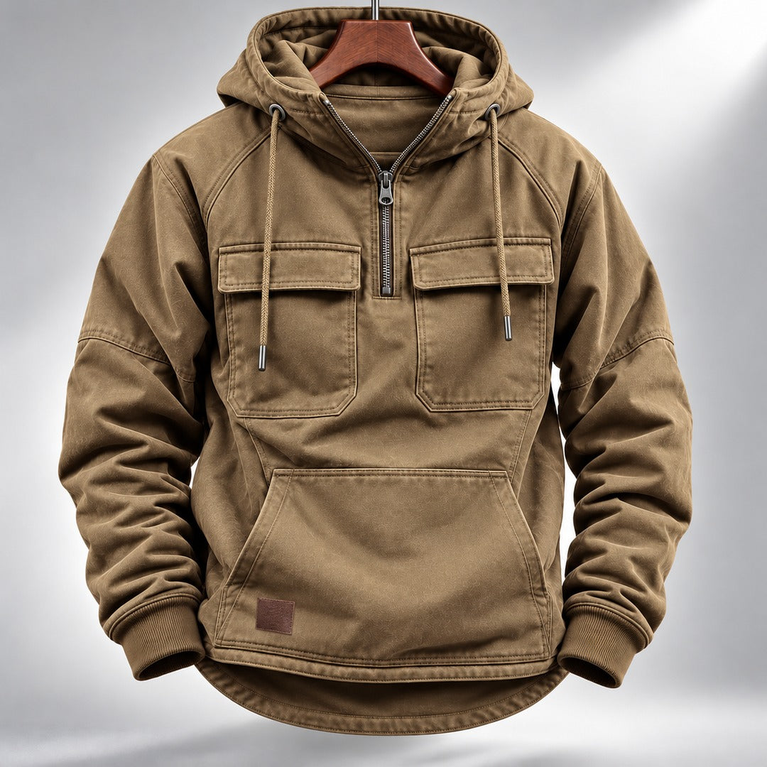 Men's Hooded Quarter-Zip Pullover Jacket