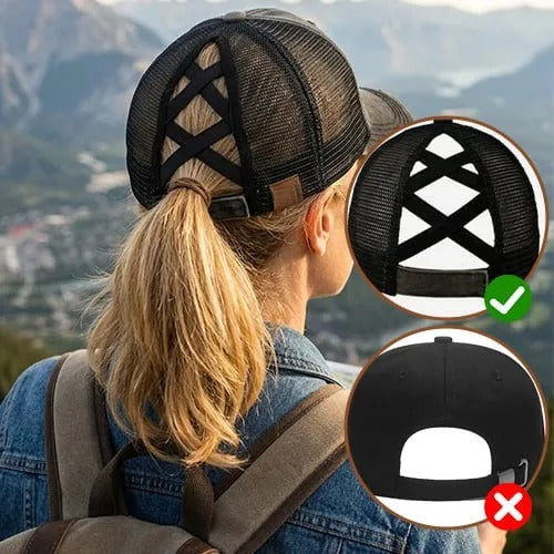 Women's Criss-Cross Ponytail Baseball Cap