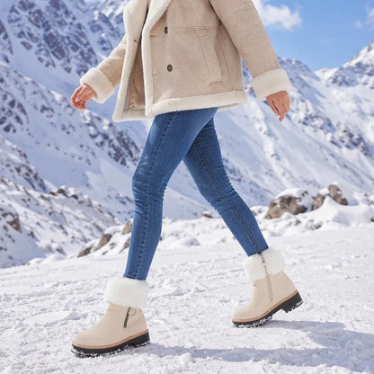 Women's Faux Fur Cuff Ankle Boots
