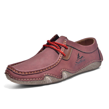 Men's Stitched Lace-Up Casual Shoes