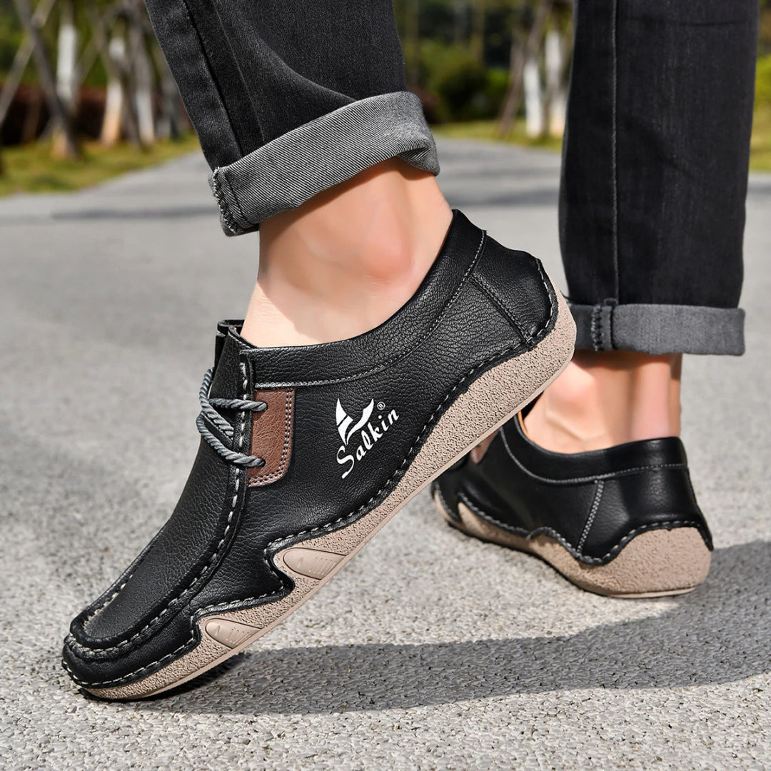 Men's Stitched Lace-Up Casual Shoes