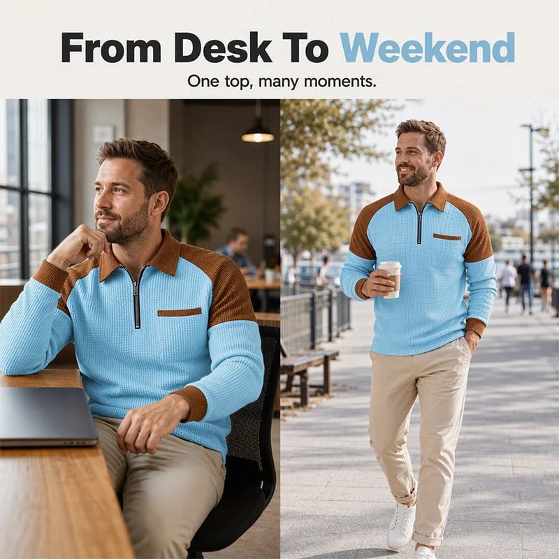 Men's Textured Quarter-Zip Pullover
