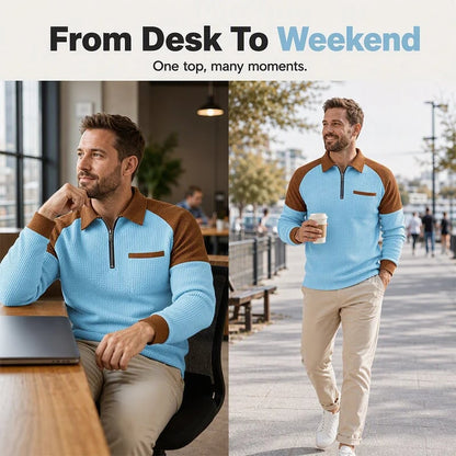 Men's Textured Quarter-Zip Pullover