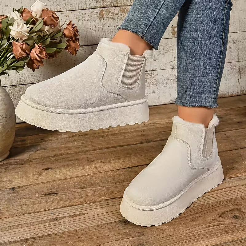 Women's Fuzzy-Collar Ankle Boots